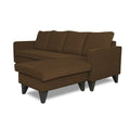 Adorn India Chandler Plain L Shape 5 Seater Sofa Set RHS (Brown) (3 Year Warranty)