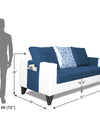 Adorn India Ashley Digitel Print Leatherette 3 Seater Sofa Set (Blue & White)
