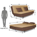 Adorn India Aspen 3 Seater Sofa Cum Bed (Brown and Beige) (3 Year Warranty)
