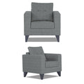 Adorn India Hallton Tufted 3-2-1 Six Seater Sofa Set (Grey) (3 Year Warranty)