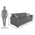Adorn India Blazer Plus 3 Seater Sofa (Grey)