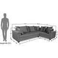 Winston L Shape 6 Seater Sofa Set (Right Side) (Grey)
