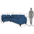 Adorn India Bryson L Shape 6 Seater Sofa Set Plain (Left Hand Side) (Blue) (3 Year Warranty)