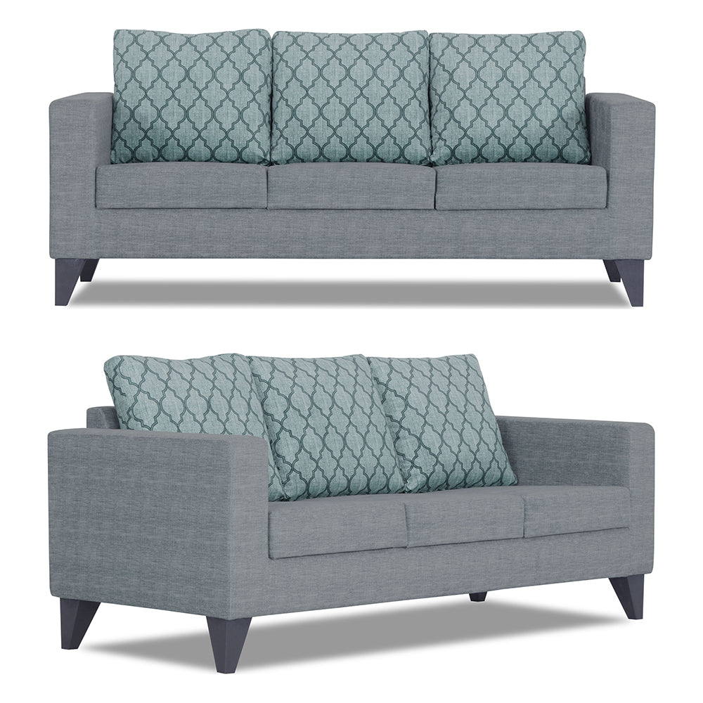 Adorn India Straight line Plus Blossom 3+2 5 Seater Sofa Set (Grey)