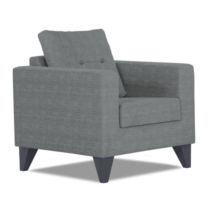 Adorn India Hallton Tufted 1 Seater Sofa (Grey)