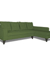 Adorn India Maddox Tufted L Shape 6 Seater Sofa Set (Right Hand Side) (Green)