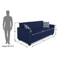 Adorn India Blazer Plus 3 Seater Sofa (Blue)