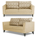 Adorn India Cortina Damask (3 Years Warranty) 3+2 5 Seater Sofa Set with Centre Table (Beige)