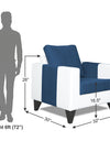 Adorn India Ashley Plain Leatherette Fabric 1 Seater Sofa (Blue & White)