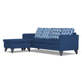 Adorn India Calloway Bricks L Shape 5 Seater Sofa Set (Left Hand Side) (Blue)