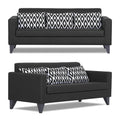 Bladen Leatherette 3+1+1 5 Seater Sofa Set (Black)