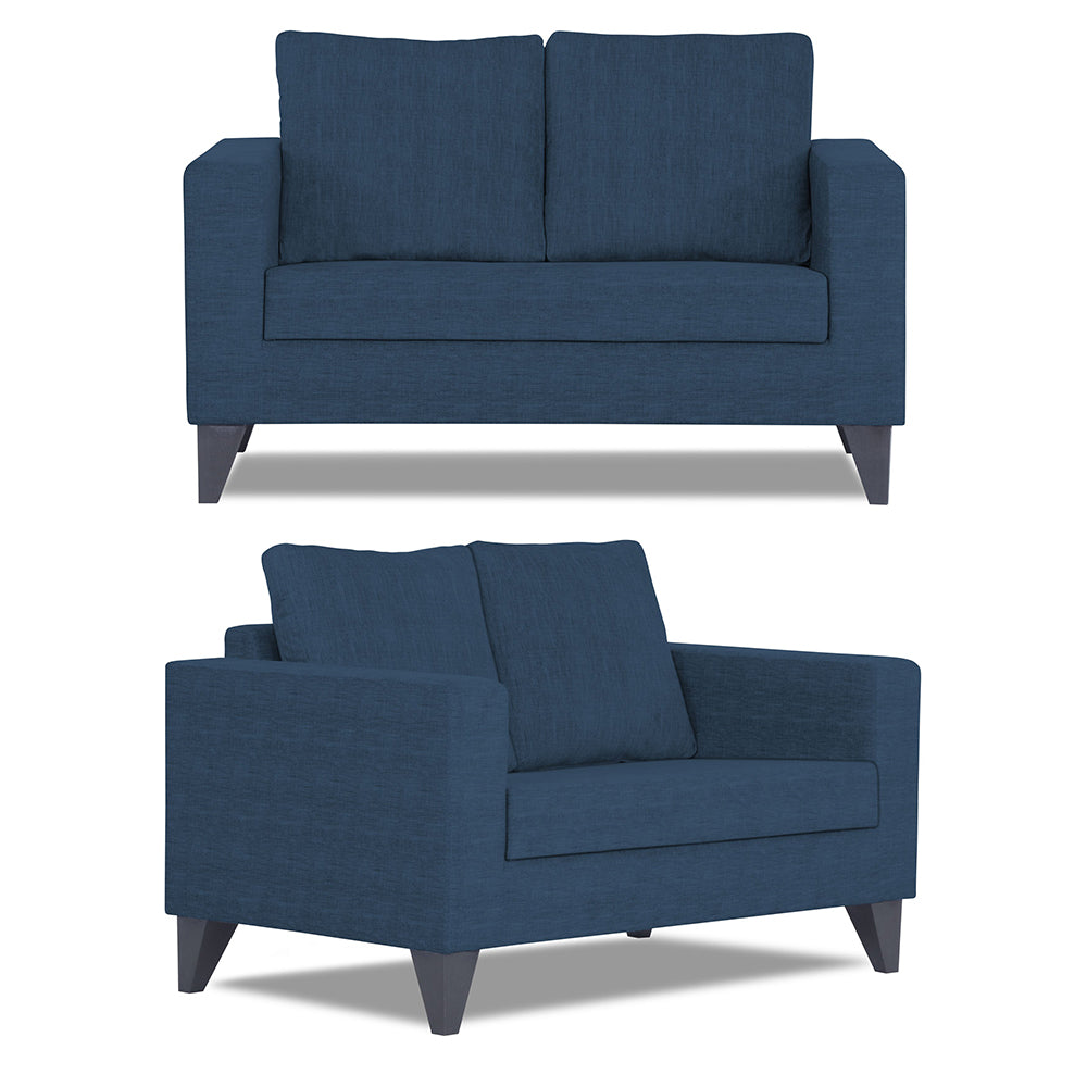 Adorn India Hallton Plain 3-2 Five Seater Sofa Set (Blue)