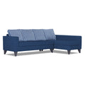 Adorn India Beetle Plus Stripes L Shape 6 Seater Sofa Set (Right Hand Side) (Blue) (3 Year Warranty)