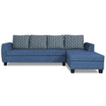 Raiden Bricks Premium L Shape 6 Seater Sofa Set with Center Table (Right Hand Side) (Blue)