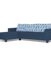 Adorn India Alexia Plus L Shape 5 Seater Sofa Set Leaf (Left Hand Side) (Blue)