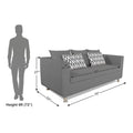 Adorn India Poland 3 Seater Sofa (Grey)