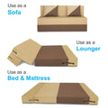 Adorn India Easy Desmond 2 Seater Sofa Cum Bed 4 X 6 (Brown & Beige) (1 Year Warranty)