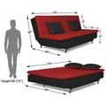 Adorn India Aspen 3 Seater Sofa Cum Bed (Red and Black) (3 Year Warranty)