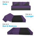 Adorn India Easy Desmond 3 Seater Sofa Cum Bed 5 x 6 (Purple & Black) (1 Year Warranty)