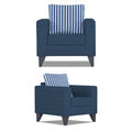 Straight Line Plus Stripes 3+1+1 5 Seater Sofa Set (Blue)