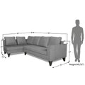 Adorn India Bryson L Shape 6 Seater Sofa Set Plain (Left Hand Side) (Grey) (3 Year Warranty)