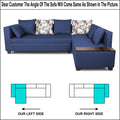 Adorn India Mclain L Shape 6 Seater Sofa (Blue)