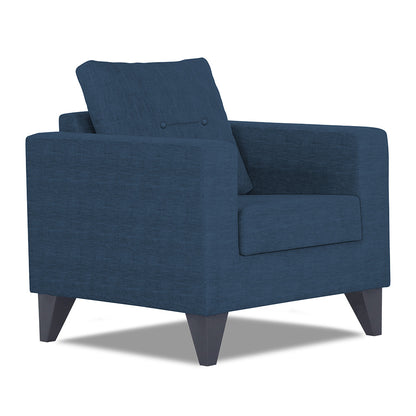 Adorn India Hallton Tufted 1 Seater Sofa (Blue)