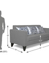 Adorn India Bladen 3 Seater Sofa (Grey)