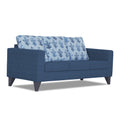 Adorn India Straight line Plus Leaf 3 Seater Sofa (Blue) (3 Year Warranty)