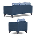 Straight Line Plus Stripes 3+1+1 5 Seater Sofa Set (Blue)
