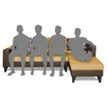 Adorn India Ashley L Shape 6 Seater Sofa Set Leatherette Fabric Plain (Right Hand Side) (Brown & Beige) (3 Year Warranty)