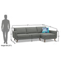Adorn India Damian L Shape 6 Seater Sofa Set RHS (Grey) (3 Year Warranty)