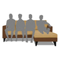 Adorn India Martin L Shape 4 Seater Sofa Set Two Tone (Right Hand Side) (Brown & Beige) (3 Year Warranty)