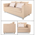 Adorn India Poland 3-1-1 Five Seater Sofa Set (Wood & Fabric, Beige)