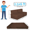 Adorn India Easy 1 Seater Sofa Cum Bed (Rhombus Pattern) Chennile Fabric - Washable Cover - Including 1 Cushion - Size 2.5' x 6' Ft (Brown Color) Perfect for Home & Office for Guests