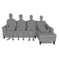 Adorn India Maddox Plain L Shape 6 Seater Sofa Set RHS (Grey) (3 Year Warranty)
