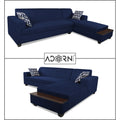 Adorn India Blazer L Shape 6 Seater Sofa Set (Right Side) (Blue)