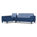 Adorn India Beetle Plus Stripes L Shape 6 Seater Sofa Set (Left Hand Side) (Blue) (3 Year Warranty)