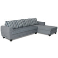 Raiden Stripes L Shape 6 Seater Sofa Set with Center Table (Right Hand Side) (Grey)
