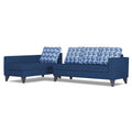 Adorn India Beetle Plus Bricks L Shape 6 Seater Sofa Set (Left Hand Side) (Blue) (3 Year Warranty)