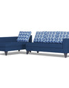 Adorn India Beetle Plus Bricks L Shape 6 Seater Sofa Set (Left Hand Side) (Blue)