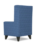Adorn India Christopher 1 Seater Wing Chair Decent with Puffy (Blue)