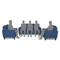 Adorn India Cardello 3-1-1 5 Seater Sofa Set (Blue) (3 Year Warranty)