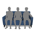 Adorn India Cardello 3 Seater Sofa (Blue) (3 Year Warranty)