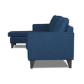 Adorn India Chandler L Shape 4 Seater Sofa Set Plain (Blue)
