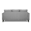 Adorn India Hallton L Shape 4 Seater Sofa Set Digital Print (Blue & Grey) (3 Year Warranty)