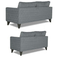 Adorn India Enzo Decent 3+2 5 Seater Sofa Set with Centre Table (Grey)