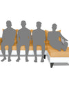 Adorn India Ashley Leatherette Fabric L Shape 6 Seater Sofa Set Stripes (Right Hand Side) (Beige & White)