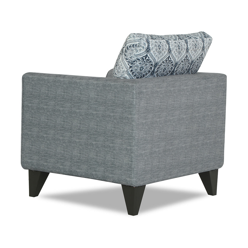 Adorn India Cortina Damask 1 Seater Sofa (Grey) Modern