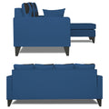 Adorn India Denver L Shape 5 Seater Sofa Set RHS (Blue) (3 Year Warranty)